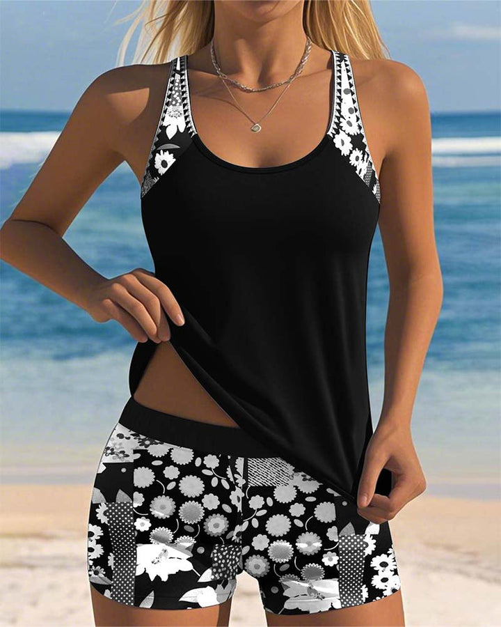 Sabrina™  - Comfortable Floral Print Two-Piece Swimsuit